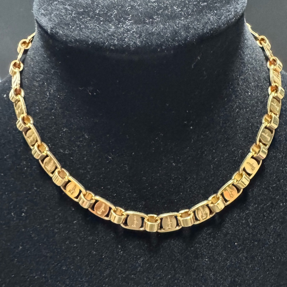 Salvatore Ferragamo Gold Link Choker Necklace - Picture 4 of 4